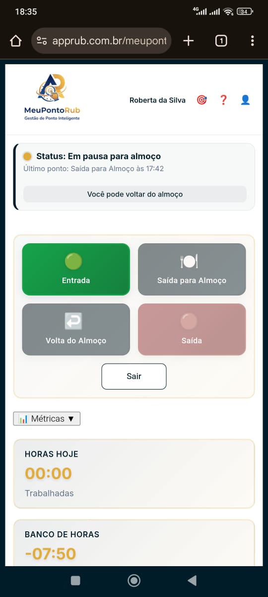 App móvel MeuPontoRub