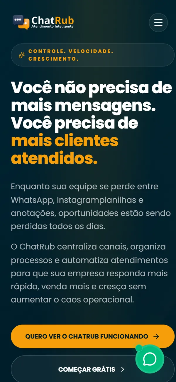 Página do ChatRub no celular