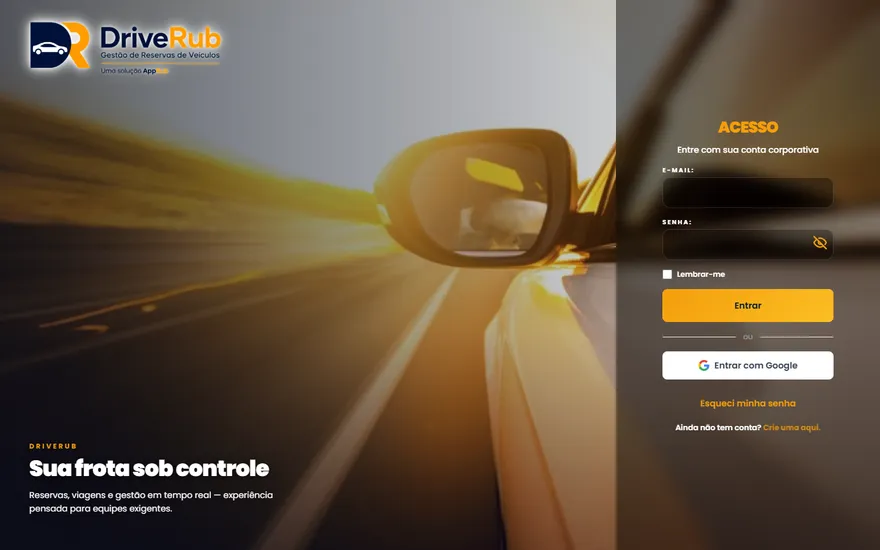 Tela de acesso do DriveRub no computador